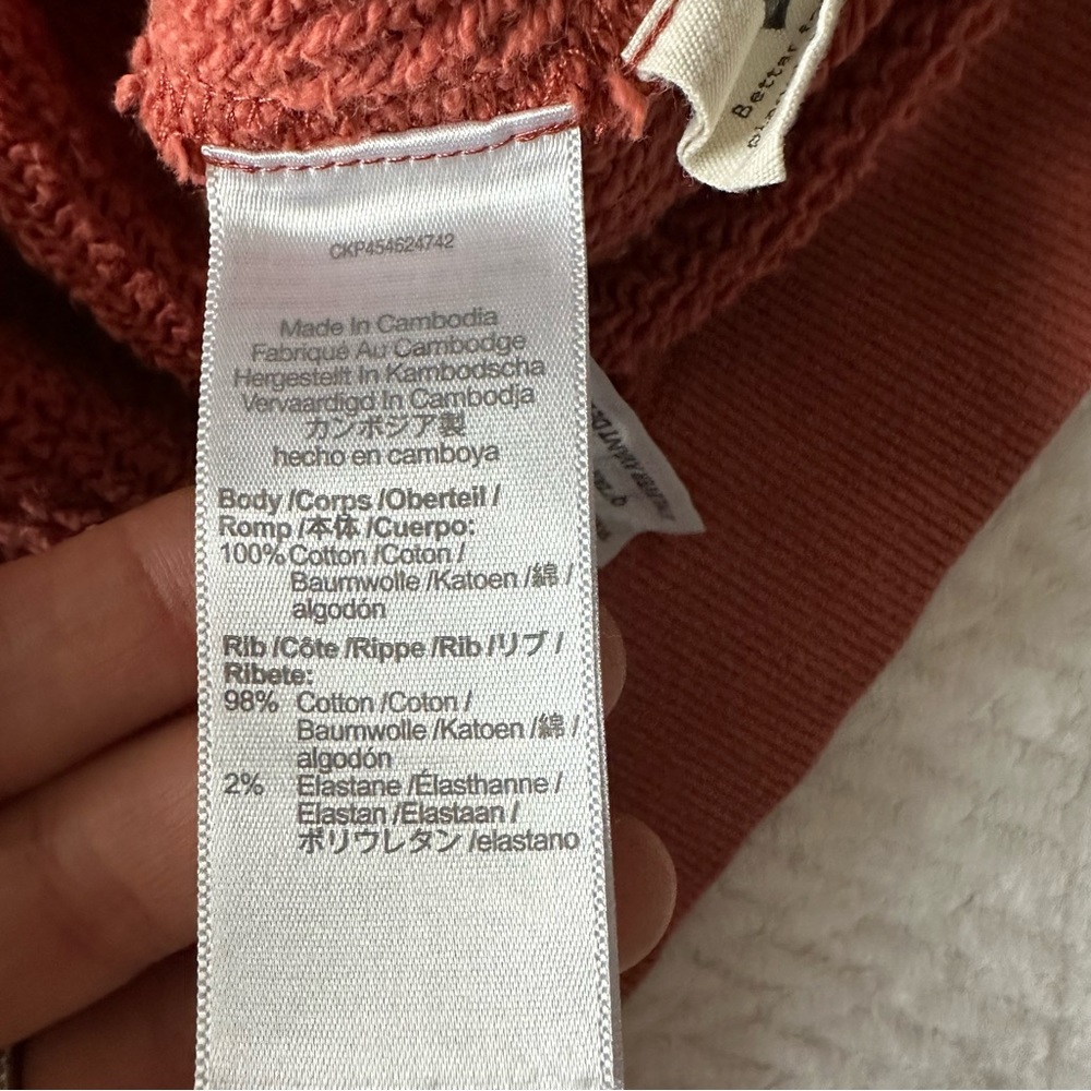 Madewell MWL Airyterry Hoodie Sweatshirt size small, heather weathered brick red - Picture 6 of 10
